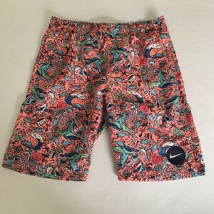Nike Swim Trunks Boys XL 13-15 Pink Graphic Shark Dino Print Athletic Drawstring